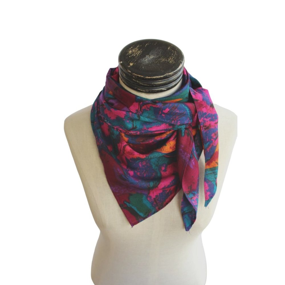 Vintage Scarf Sarong Wrap Abstract Colorful 54970